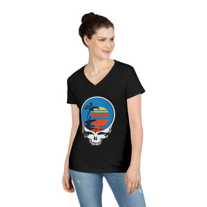 Woman V-Neck T-Shirt | Front Skull