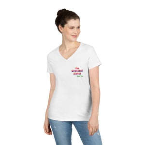 Woman V-Neck T-Shirt | Front TGH Back Surfer