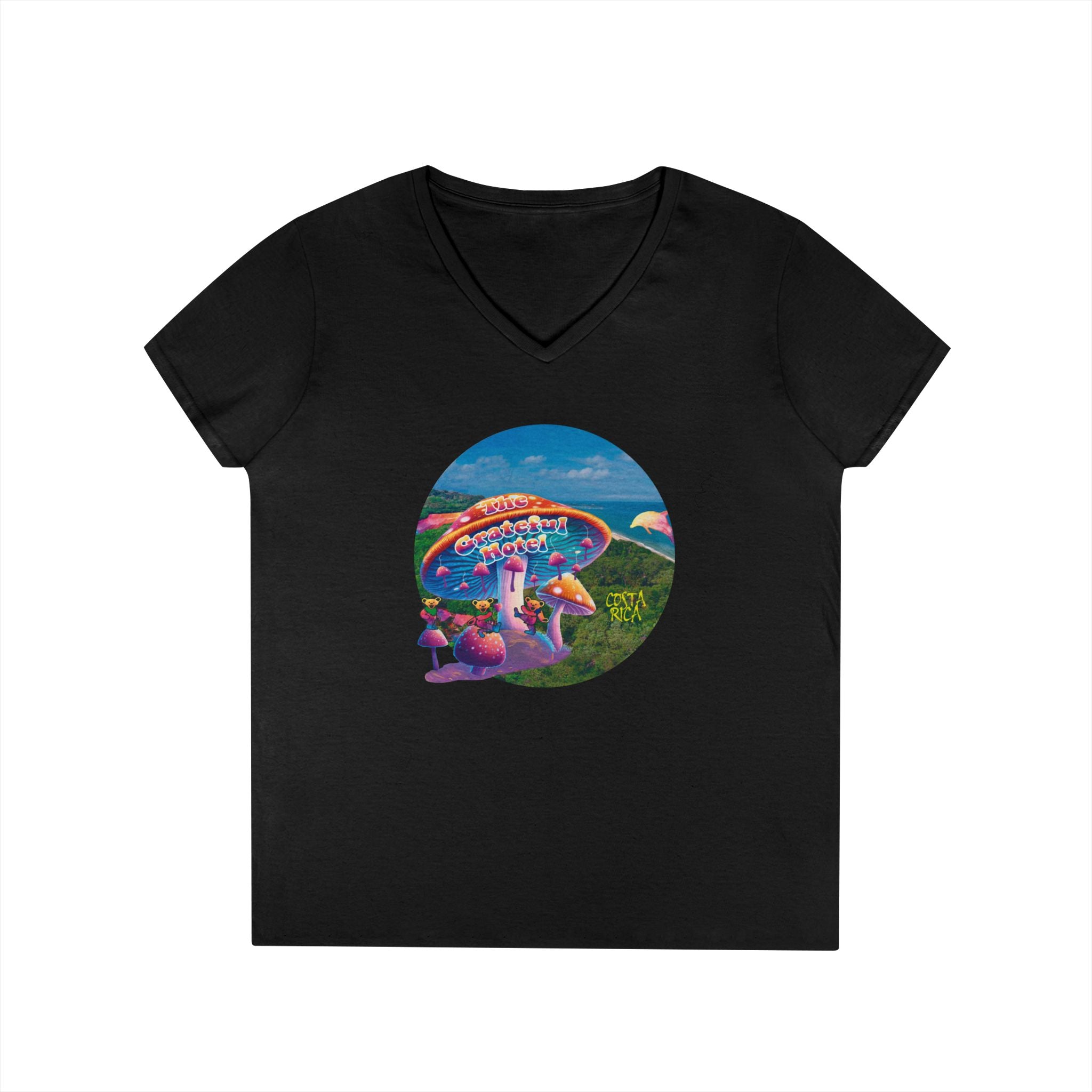 Woman V-Neck T-Shirt | Front Mushroom