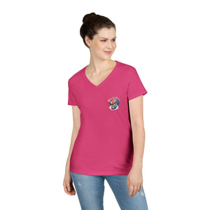 Woman V-Neck T-Shirt | Front Surfer Back Surfer