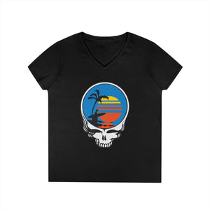Woman V-Neck T-Shirt | Front Skull